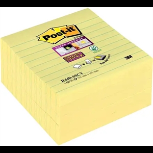 3M Post-it Notizzettel super haftend Z-Faltung 101 x 101mm liniert gelb